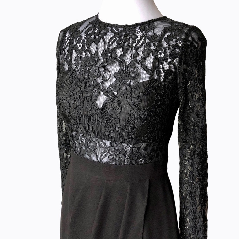 Aidan Mattox Lace Illusion Tulip Dress Cocktail 4 - Picture 4 of 14